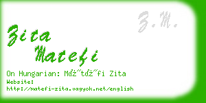 zita matefi business card